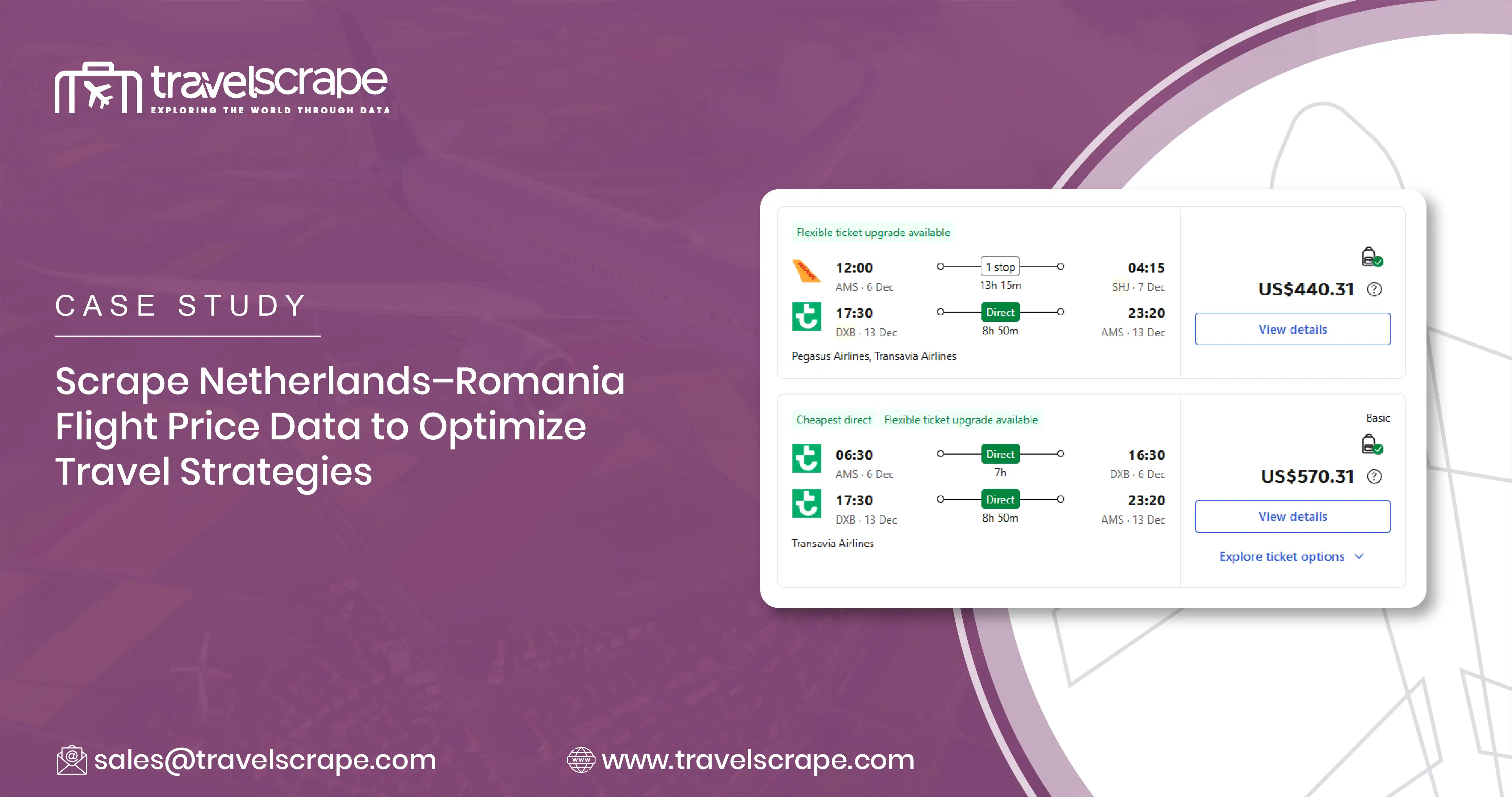 Scrape Netherlands–Romania Flight Price Data for Travel Strategies
